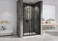 Душевая дверь в нишу Abber Sonnenstrand AG07100B 100 см, профиль черный, стекло прозрачное