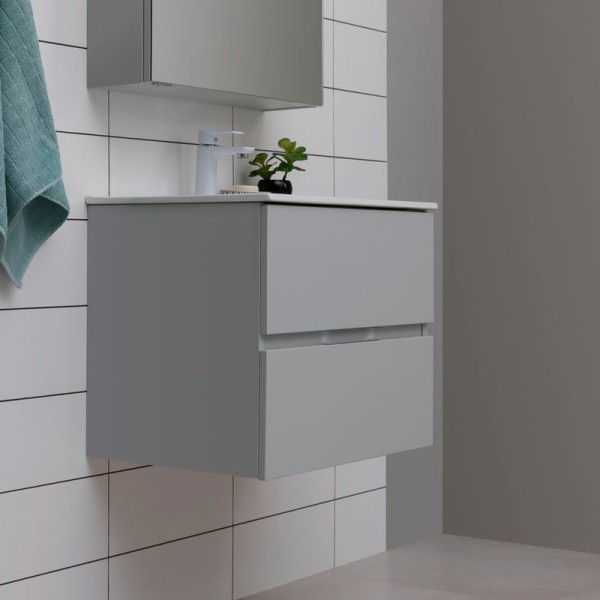 Тумба под раковину Aquanet Алвита new 60 серая, с ящиками