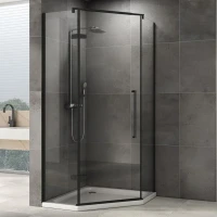 Душевой уголок Abber Ewiges Wasser AG05090B 90x90, профиль черный, стекло прозрачное
