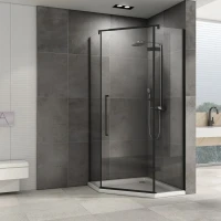 Душевой уголок Abber Ewiges Wasser AG05090B 90x90, профиль черный, стекло прозрачное