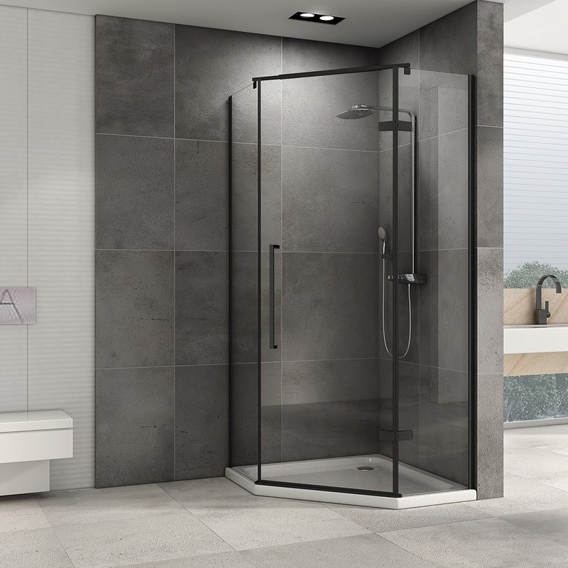 Душевой уголок Abber Ewiges Wasser AG05090B 90x90, профиль черный, стекло прозрачное