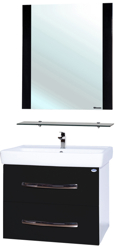 Мебель для ванной комнаты Bellezza Рокко 60 подвесная черная 2 ящика