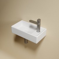 Раковина маленькая в туалет Ceramicanova Element CN6051LMW белый матовый