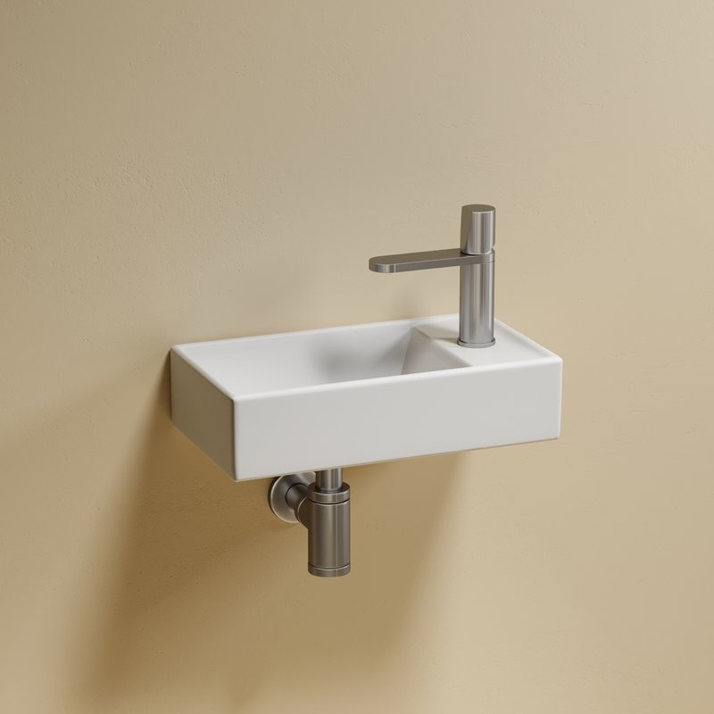 Раковина маленькая в туалет Ceramicanova Element CN6051LMW белый матовый