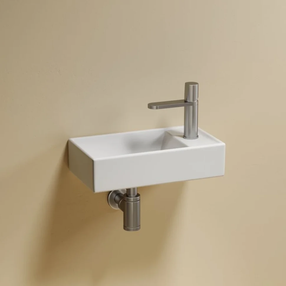 Раковина маленькая в туалет Ceramicanova Element CN6051LMW белый матовый