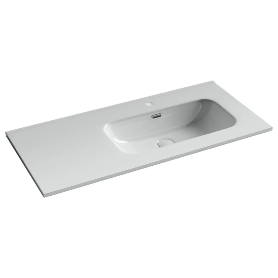 Раковина накладная мебельная Ceramicanova Element прямоугольная 101 см с чашей справа с отверстием под смеситель цвет белый CN7003R