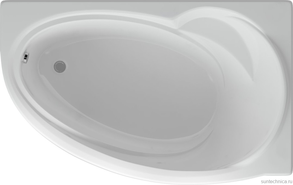 Акриловая ванна AQUATEK Бетта BET160-0000026 R 160x95 см, угловая, правая, пристенная, белая, асимметричная, с каркасом, с экраном, со сливом-переливом