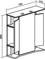 Зеркало-шкаф Runo Эконом мебель Валенсия 75 Зеркало-шкаф Runo Эконом мебель Валенсия 75