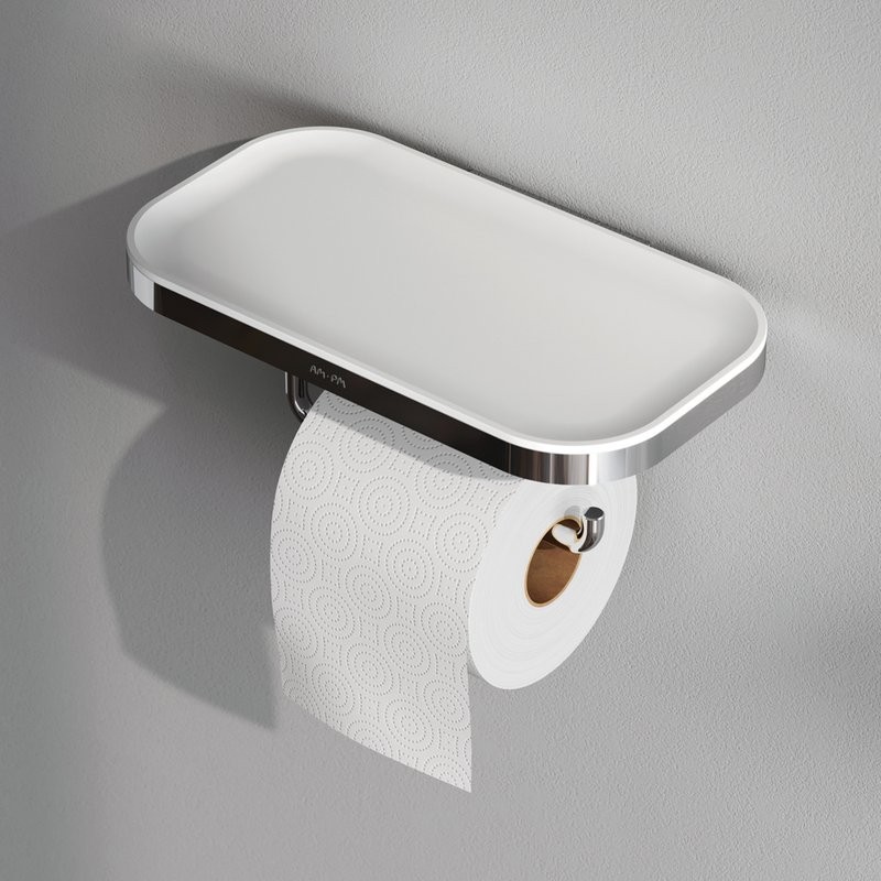 Держатель для туалетной бумаги AM.PM Func A8F341400 с полкой для телефона, хром