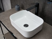 Накладная раковина GID Geometrico N1335 40 глянцевая белая, прямоугольная, фаянс