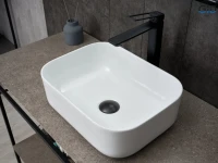 Накладная раковина GID Geometrico N1335 40 глянцевая белая, прямоугольная, фаянс