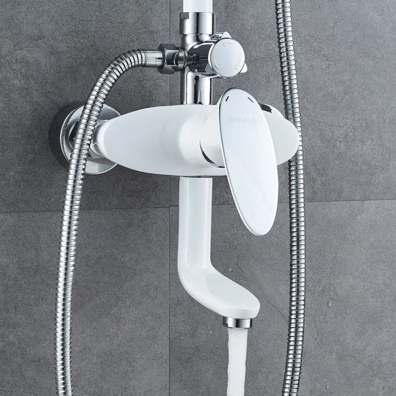 Душевая стойка Shevanik S9836F белый, хром
