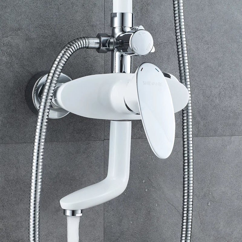 Душевая стойка Shevanik S9836F белый, хром
