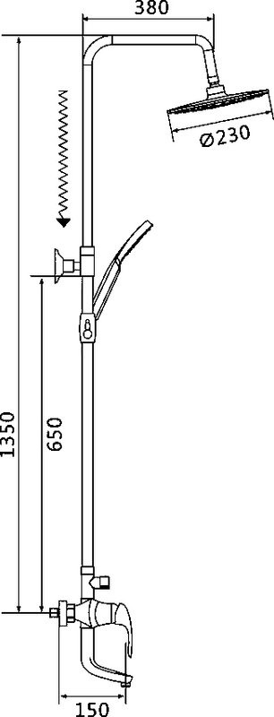 Душевая стойка Shevanik S9836F белый, хром