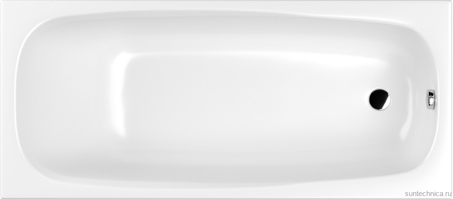 Акриловая ванна WHITECROSS Layla 170x75 см, пристенная, белый глянец, с каркасом