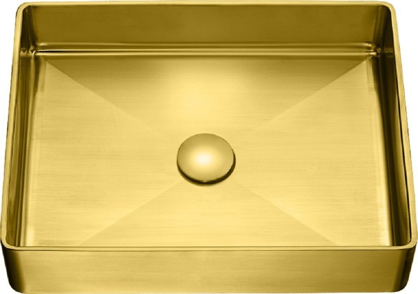 Накладная раковина AltroBagno Accordo 001009 OrSp 50 матовое золото, прямоугольная, нержавеющая сталь