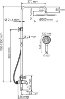 Душевая стойка Wasserkraft Sauer A171.263.207.PG золото Душевая стойка Wasserkraft Sauer A171.263.207.PG золото