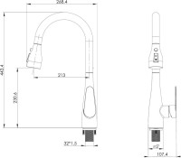 Смеситель для кухни Wonzon & Woghand WW-121E201B-MB матовый черный