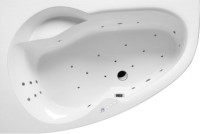 Акриловая ванна Excellent Newa WAEX.NEL16.ULTRA L 160x95 см, угловая, левая, пристенная, с гидромассажем, белая, асимметричная, с каркасом, со сливом-переливом