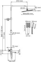 Душевая стойка Wasserkraft Aller A199.069.141.087.CH Thermo с термостатом, хром