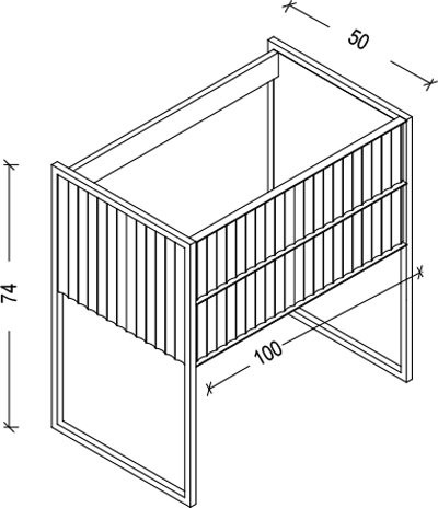 Тумба под раковину Armadi Art Monaco 100 для столешницы белая, золото