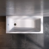 Акриловая ванна AM.PM Tender Square 150x70 см, пристенная, белая, с каркасом