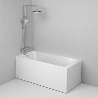 Акриловая ванна AM.PM Tender Square 150x70 см, пристенная, белая, с каркасом