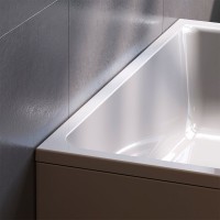 Акриловая ванна AM.PM Tender Square 150x70 см, пристенная, белая, с каркасом