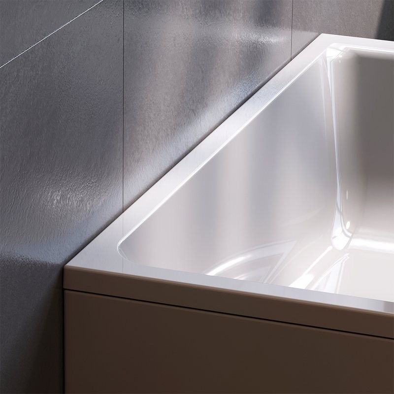 Акриловая ванна AM.PM Tender Square 150x70 см, пристенная, белая, с каркасом