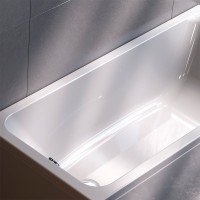 Акриловая ванна AM.PM Tender Square 150x70 см, пристенная, белая, с каркасом