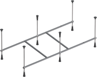 Акриловая ванна AM.PM Tender Square 150x70 см, пристенная, белая, с каркасом