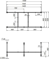 Акриловая ванна AM.PM Tender Square 150x70 см, пристенная, белая, с каркасом