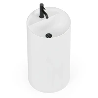Раковина напольная Belux Осло 4810924287311 45 матовая белая, круглая, моноблок, искусственный камень