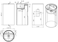 Раковина напольная Belux Осло 4810924287311 45 матовая белая, круглая, моноблок, искусственный камень