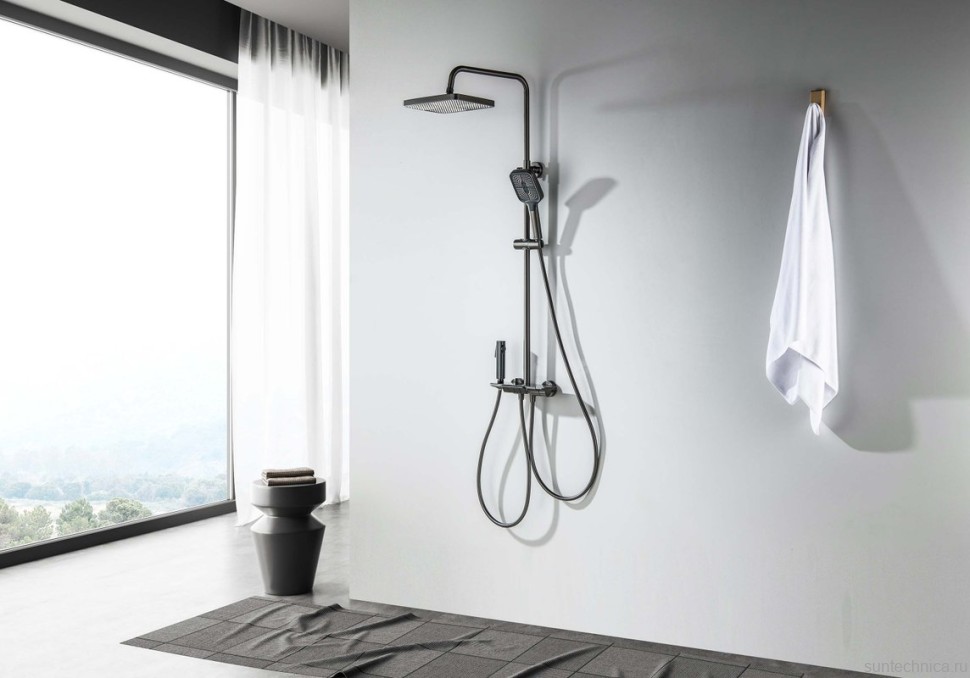 Душевая стойка AQUATEK Поларис AQ3040BGM оружейная сталь