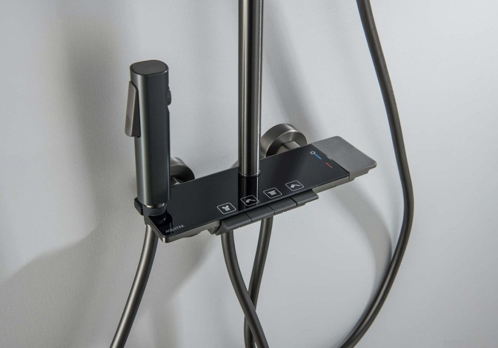 Душевая стойка AQUATEK Поларис AQ3040BGM оружейная сталь