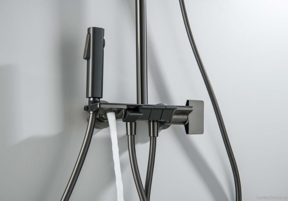 Душевая стойка AQUATEK Поларис AQ3040BGM оружейная сталь