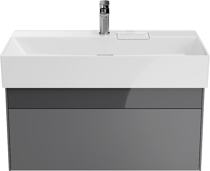 Тумба с раковиной KERAMA MARAZZI Logica 90 подвесная, стальная серая