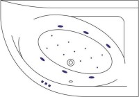 Акриловая ванна Excellent Aquarella WAEX.ARP17.RELAX R 170x110 см, угловая, правая, пристенная, с гидромассажем, белая, асимметричная, с каркасом, с сиденьем, со сливом-переливом