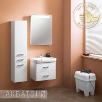Шкаф пенал для ванной AQUATON Америна белый, универсальный