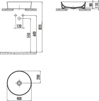 Накладная раковина Creavit Ultra UL140-00CB00E-0000 белая