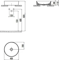 Накладная раковина Creavit Ultra UL140-00CB00E-0000 белая Накладная раковина Creavit Ultra UL140-00CB00E-0000 белая