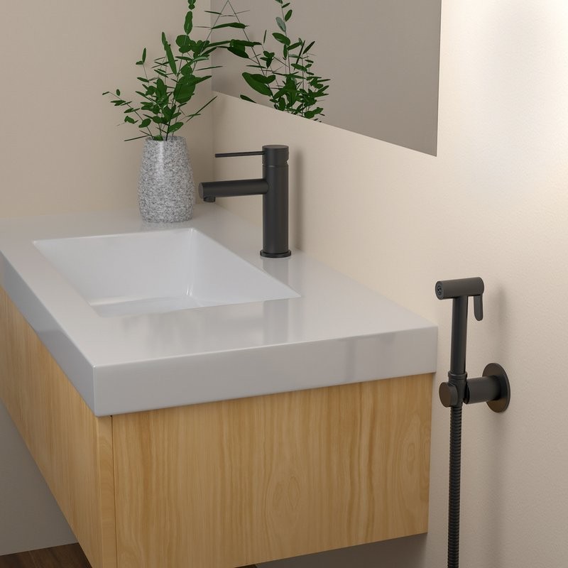 Комплект для раковины Timo Saona 2360/03G с гигиеническим душем, матовый черный