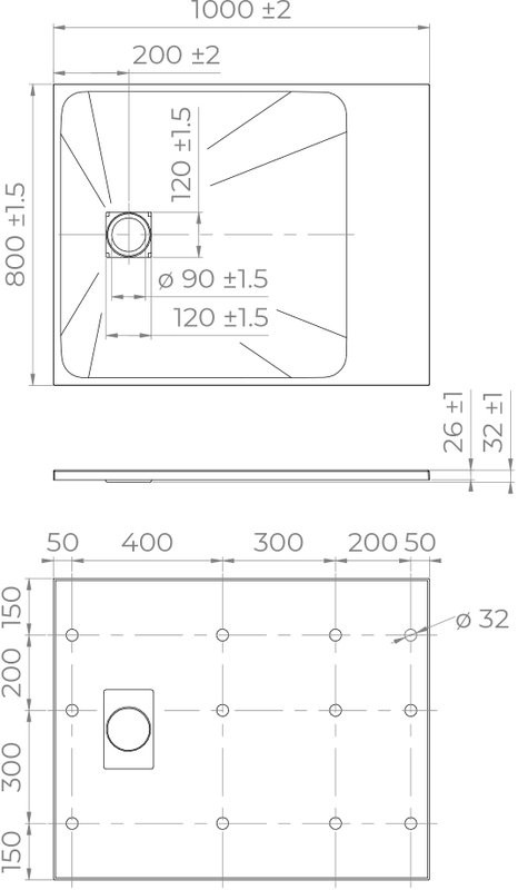 Поддон для душа RGW TSS W 100x80