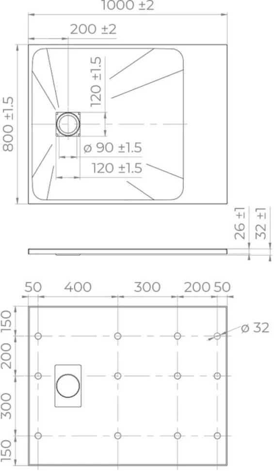 Поддон для душа RGW TSS W 100x80