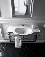 Раковина подвесная Galassia Ethos 8435 110 белая, прямоугольная, фаянс, со столешницей, с 3 отверстиями под смеситель