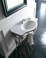 Раковина подвесная Galassia Ethos 8435 110 белая, прямоугольная, фаянс, со столешницей, с 3 отверстиями под смеситель