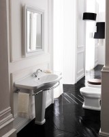 Раковина подвесная Galassia Ethos 8435 110 белая, прямоугольная, фаянс, со столешницей, с 3 отверстиями под смеситель