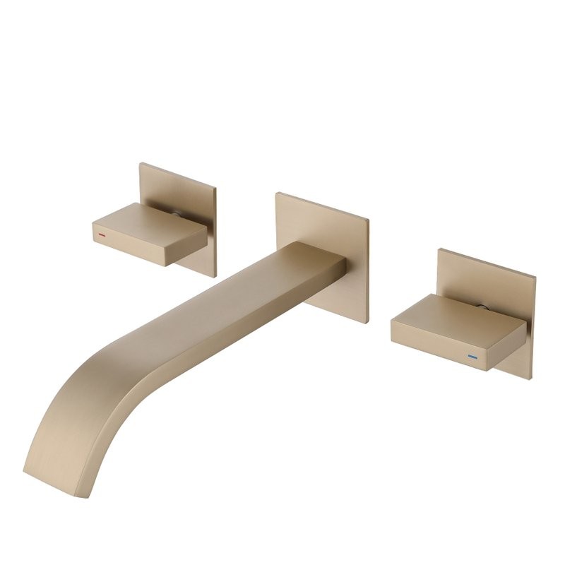 Смеситель для раковины Abber Wasserfall AF8612G С ВНУТРЕННЕЙ ЧАСТЬЮ, матовое золото