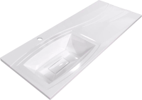 Раковина над стиральной машиной Altasan Tukana 121 L белая, прямоугольная, искусственный камень, со столешницей справа, с комплектом кронштейнов